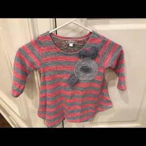 Pippa & Julia striped pink & grey sweater Size 4